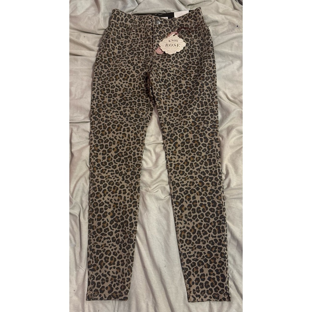 NEW Knox Rose‎ Leopard Cheetah Print Pull On Jeggings, Size 2